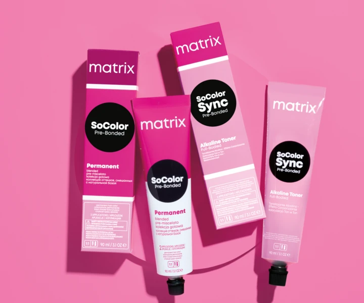 Matrix krabičky a tuby s farbami SoColor a SoColor Sync.